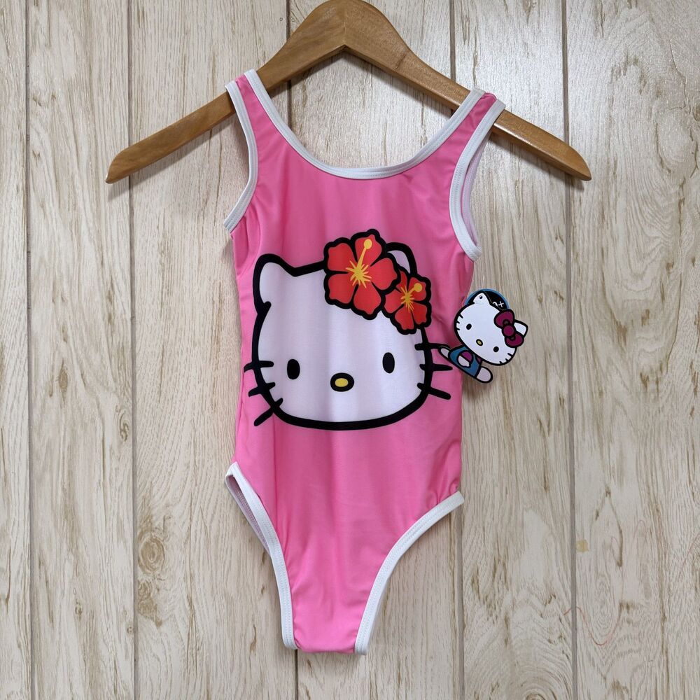 Hello Kitty Sanrio Girls Graphic One Piece Swimsuit S